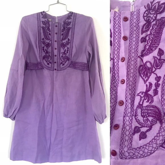 Vintage Dresses & Skirts - Vintage 1960’s embroidered mod shift dress tunic